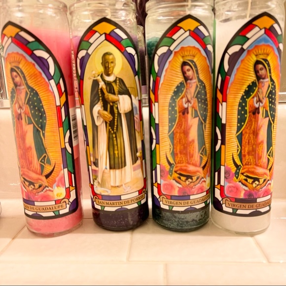 Accents New Mexican Prayer Candles Virgin De Guadalupe And St Martin